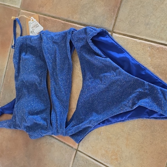 Blue Sparkle One Piece Swimsuit Sz Sm Nwt - Picture 2 of 6